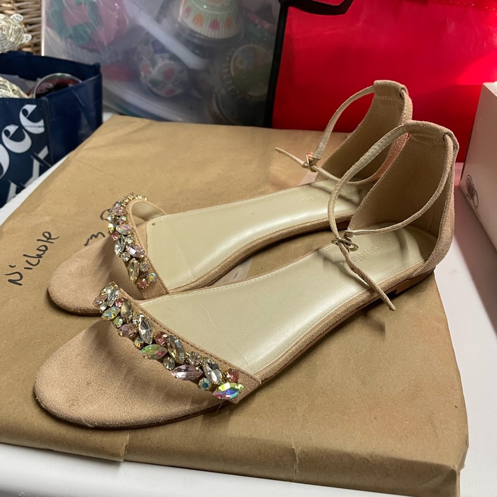 Pink/nude sandal flats